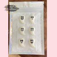 Halloween Ghost Sugar Toppers 6pc