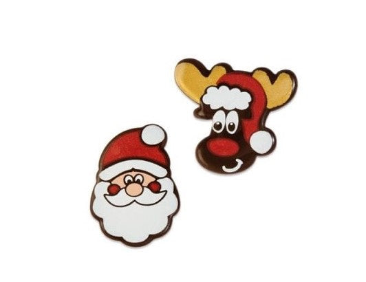Santa and Reindeer Toppers  Chocolate 10pc