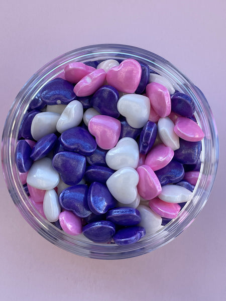 Hearts Large Pink, White and Purple 3oz