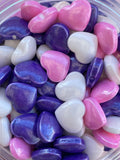 Hearts Large Pink, White and Purple 3oz