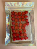 Mini  Hearts Red Sugar 1/2in (36pcs)