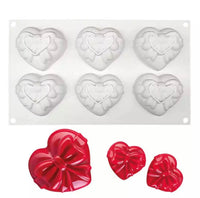 Heart Mold with bow 6 Cavities