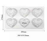 Heart Mold with bow 6 Cavities