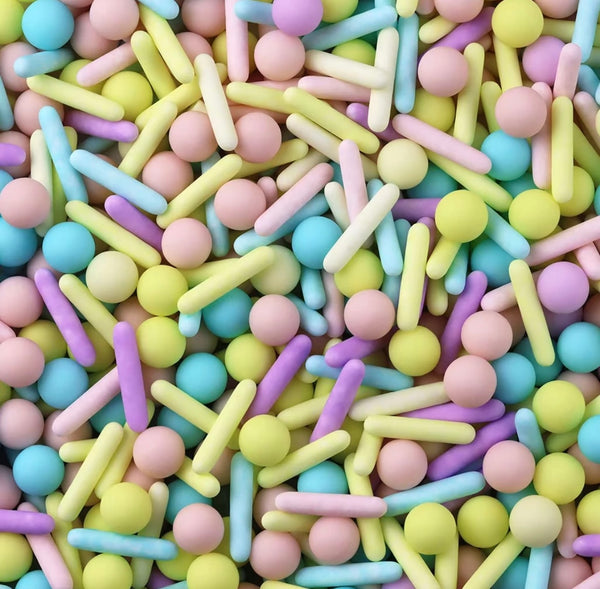 Matte Rainbow Balls and Rods Sprinkles