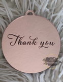 Thank You Acrylic Mirror Tags Rose Gold / 3in