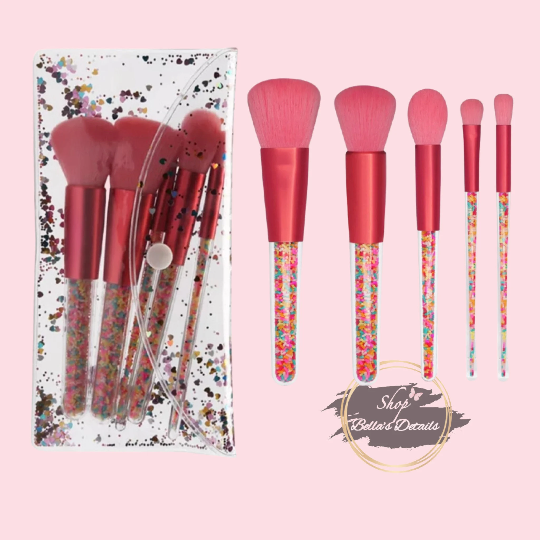 Pink Sprinkle Brushes Set with bag