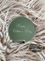 Happy Father's Day Acrylic Silver Mirror Tags /3in