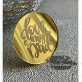 Love My Dad Cupcake Topper/Gift Tags (Gold Mirror)