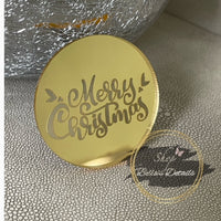 Merry Christmas Topper/Gift Tags (Gold Mirror)