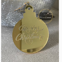Merry Christmas Cupcake Topper/Gift Tags Gold