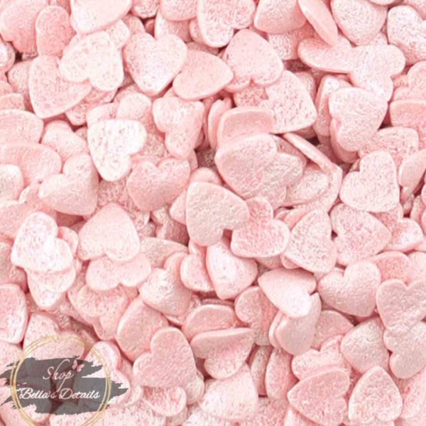 Pearly Pink Heart Sprinkles