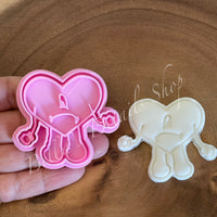 Heart Bunny Cookie Cutter with Stamp